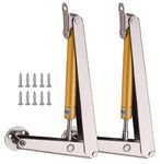 Soft Close Lid Support Box Hinges Soft Close 200N Heavy Duty Gas Strut Lid Support Hinge Automatic Slow Lowering Safety Pneumatic Lid Lifters Gas Springs 2 Pack for Cabinets Wooden Box Toy Silver …