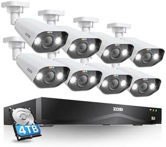 ZOSI 24CH 4K Spotlight PoE Security Camera System with Face/Person/Vehicle Detection,8pcs 4K Outdoor IP Cameras,2 Way Talk,Night Vision,16 Port 24CH 8MP Dual-Disk NVR with 4TB HDD for 24/7 Recording
