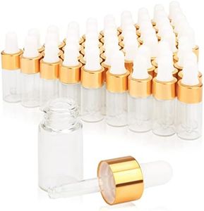 Pinklife 50 Pakcs Essential Oil Dropper Bottles 3ml Small Clear Glass Dropper Bottles Perfume Cosmetic Sample Vials Glass Eye Dropper Bottles,free 3ml dropper