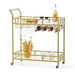 VEVOR Bar Cart Gold, 2 Tiers Home B