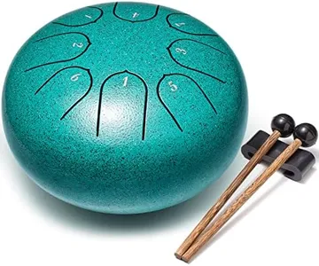 Steel Tongue Drum Musical Instruments: 6 Inch 8 Notes Metal Hand Drums, Music Gifts for Family Friends (Malachite)