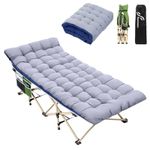 Sportneer Camping Cot for Adults with Mattress, Portable Folding Camping Bed for Sleeping Comfortable Camp Cots for Adults Max Load 450 LBS Folding Bed with Carry Bag for Camping Tent Outdoor Travel