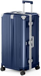 ALPHA CAMP Trunk Luggage 30 Inch with Aluminum Frame Zipperless Suitcase