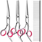 TINMARDA 5 in1 Dog Grooming Scissors Kit, Professional Dog Scissors for Grooming with Safety Round T