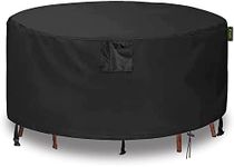 Round Patio Table Cover, Patio Furniture Covers Round, Outdoor Furniture Cover Waterproof, UV Resistant, Windproof, Dustproof, 56''D x 26''H