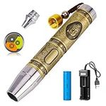 Rechargeable Three LEDs Expert Jade Appraisal Flashlight,Jewelry Appraisal Gemstones Diamond, White and Yellow Light and 365NM Ultraviolet Lamp.