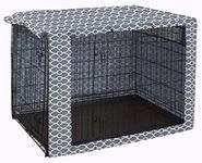 Dog Crate Cover for Wire Crates, Heavy Nylon Durable Waterproof Windproof Pet Kennel Cover Indoor Outdoor Protection - Cover only - Grey - Medium