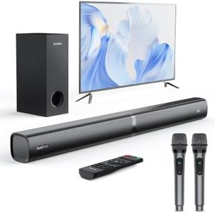 SunTrok Karaoke Soundbar with Subwoofer for TV and 2 Wireless Microphones
