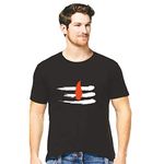 Hangout Hub Men's Round Neck T-shirt Shiv Tilak (Black;XX-Large (44) ;) Pack of 1 T-shirt