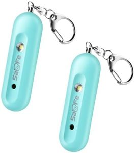 Personal Safety Alarm - Waterproof Rechargeable Security Alarm - 140dB Extra Loud Siren & Strobe Light - Self Defense Keychain - Gift for Women, Teenagers, College Girls, Seniors（Aqua+Aqua）