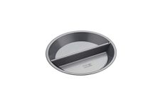 Chicago Metallic CMET26719 Professional 'Split Decision' Non Stick Split Pie Pan / Tart Tin with Divider and Loose Bottom, In Gift Box, Carbon Steel, 24 cm