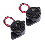 IS Icstation DC 12V 85dB Active Piezo Electronic Buzzer Beep Tone Alarm Ringer Continuous Sound (Pack of 2)