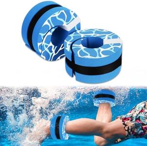 Hikeen Swim Aquatic Cuffs,High-Density EVA Water Aerobics Float Ring Fitness Pool Exercise Weights Set, Water Ankles Arms Belts with Adjustable Float for Swim Fitness Training (Blue)