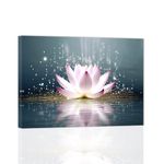 ZXHYWYM Lotus Flower Canvas Wall Art Zen Picture Wall Deocr for Yoga Room Office Bedroom Spa Bathroom Art Floral Painting Meditation Spiritual Print Frame (Lotus - 1, 40.00 x 60.00 cms)