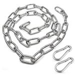 1 Meter Stainless Steel Hanging Chair Chain with Two Carabiners,Hanging Kits Hammock Chair Punching Bags Pilates Heavy Duty Indoor Outdoor Hardware Accessories