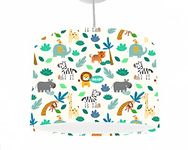 Safari Lampshade Nursery, Choice of 20cm, 25cm, 30cm, 35cm, 40cm Diameter, Jungle Themed Nursery Decor, Safari Animals Baby Nursery, Animal Light Shade For Childrens Room, Safari Nursery Light Shade