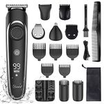 Hatteker Beard Trimmer Hair Clipper Hair Trimmer Grooming Kits Electric Shaver Razor for Men Mustache Nose Ear Body Precision Trimmer Groomer Multigroom IPX7 Waterproof Cordless Rechargeable 6 in 1