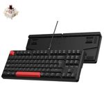 Keychron C3 Pro Custom Gaming Keyboard ISO UK Layout, QMK/VIA Programmable 87 Keys Compact TKL Wired Mechanical Keyboard, Red LED Backlits Gasket Mount with Brown Switches for Mac/Windows/Linux