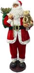 Fraser Hill Farm 4.9-Ft. Animated Musical Santa with Teddy Bear