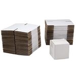 SUNLPH 50 Pack 4x4x4 Inches Shipping Boxes, Small Corrugated Cardboard Boxes for Mailing and Packing, White