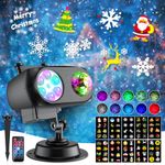 Matekxy Christmas Snowflake Projector Lights Outdoor, 2023 Upgraded Brighter 10 Ocean Wave & 100 Patterns Holiday Decorations Light Show for Halloween Thanksgiving New Year Easter Birthday