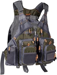 BASSDASH Strap Fishing Vest Adjustable for Men and Women, for Fly Bass Fishing and Outdoor Activities Army Green