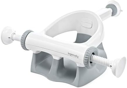 Ingenuity My Bath Seat for Sit-Up Baby Bathing, Sure & Secure Suction Cups, ASTM Safety Tested & Approved, Backrest for Assisted Sitting, Easy Setup & Storage, Gray