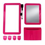 Inkology 8 Piece Magnetic Locker Set, Includes Utility Bin, Mirror, Dry Erase Board, Pink (237-6)