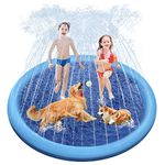 Raxurt Dog Pool, 67in/170CM Anti-Slip Splash Pad for Dogs Kids 0.65mm Thickened Durable Portable Swimming Pool for Pet Toddler Boys Girls Summer Outdoor Water Toys