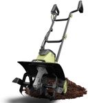 SOYUS 14 Inch Electric Tiller Cultivator 12 Amp Corded Tiller for Gardening, Garden Tiller with Folding Handle, 4 Steel Tines Wheeled Rototiller for Lawn Yard Soil Tilling