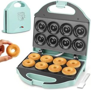 AshGlen 2” Mini Donut Maker Machine, 8 Donut Holes Ceramic Coating Donut Pan for Baking Doughnuts, Doughnut Maker for Mini Donuts, Maquina De Mini Donas, Aqua
