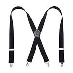 KANGDAI Men Braces Strong Metal Clips 4 X Back Durable Elastic Adjustable Suspenders Heavy Duty Mens Braces