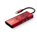 Belkin X Marvel, Spiderman Edition, USB-C 7-in-1 Multimedia Multiport Adapter with 4K 60Hz HDMI, Type- C 100W PD 3.0 for MacBooks, Windows & Chromebook - Red