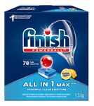 Finish Power Ball All In 1 Max Dishwasher Detergent Pods, For Everyday Clean and Shine, Lemon Sparkle, 78 Tabs