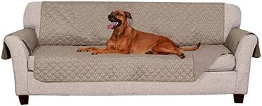 Furhaven Large Sofa Slipcover Water-Resistant Reversible Polka Paw Print Furniture Protector Cover - Biscuit Brown, Large Sofa