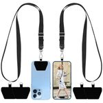 Phone Lanyard, SHANSHUI 4x Durable Pads and 2x Adjustable Phone Lanyard Crossboy Neck Phone Strap Compatible for iPhone, Samsung Galaxy and All Most Smartphones