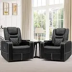 YITAHOME Recliner Chair Set of 2，Swivel Glider Rocker Recliner with Cup Holders, Home Theater Seating Soft with Hidden Arm Storage, Reclining Chairs for Movie Room