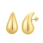 Rajputana Earrings Dupes Chunky Gold Hoop Earrings for Women, Lightweight Waterdrop Teardrop Hollow Open Hoops, Hypoallergenic Gold Plated Earrings Fashion Trendy Jewelry Women Girls (Gold)