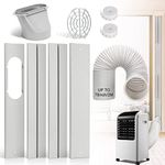 UNAOIWN Portable Air Conditioner Window Kit, Universal Sliding AC Window Vent Kit, Adjustable Window Seal Plates for AC Unit with Coupler for 5.9” Exhaust Hose