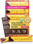 ChocoPerfection Sugar Free Dark Chocolate Bars - Keto-Friendly, Gluten-Free and Vegan - No Maltitol and Fiber-Rich with Low Glycemic & Low Carb Snacks - European Taste - Box of 12 Bars (50g each)