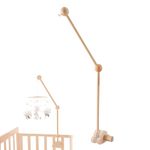 SMELEYOU Cot Mobile Arm 69cm Wooden Cloud Design Detachable Baby Mobile Hanger Height Adjustable Cute Crib Mobile Arm for Home Baby Bed Bell Wind Chimes