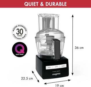 Magimix 3200XL Food Processor, 2.6L Bowl – 6-in-1, Black, 650W