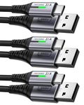 INIU USB C Charger Cable, [3 Pack 0.5+2+2m] USB A to USB C 3.1A Fast Charging, Braided Phone Charger Type C Cable for iPhone 17 16 15 Pro Max Samsung Galaxy S26 S25 S24 PS5 Huawei Pixel 10 etc.