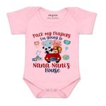 ARVESA Pack My Diaper I Am Going To Nana Nani House R-1236 Pink 6-9 Romper Baby Boy & Girl dress