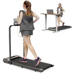 Jupgod Folding Treadmill, 2.5HP Under Desk Treadmill Adjustable Speeds 1-10km/h Walking Running Machine for Home Cardio Exercise (Grey)