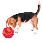 For the love of Dog Sniffer Ball - Fun And Challenging Puzzle Toy For Dogs, Sniff And Snack Snuffle Ball (Large, Pink-Orange)