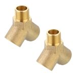 sourcing map Brass Tee Pipe Fitting, 3/8" x 3/8" x 3/8" NPT 3 Way Y-Connector for Gas Transport Connect Pipelines, 2pcs