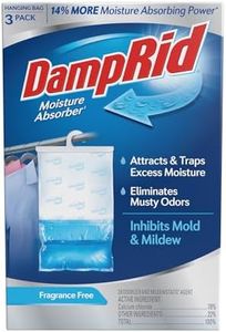 DampRid Fragrance Free Hanging Moisture Absorber, 16 oz., 3 Pack - Eliminates Musty Odors for Fresher Air, Ideal Moisture Absorbers for Closet, 14% More Moisture Absorbing Power*