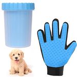 YOUHAVEDEAL Dog Grooming Foot/Paw Cleaner, Dog Paw Washer Cup,2 In 1 Portable Silicone Cleaning Brush For Dogs Grooming For Small Medium Dogs (Buy One Get One Rubber Glove Free)