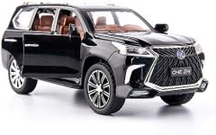 ARNIYAVALA 1/24 Lexus 570 Off-Road in Luxury SUV Model Car, Zinc Alloy Pull Back Big Toy car with Sound and Light for Kids Boy Girl Gift(Black)